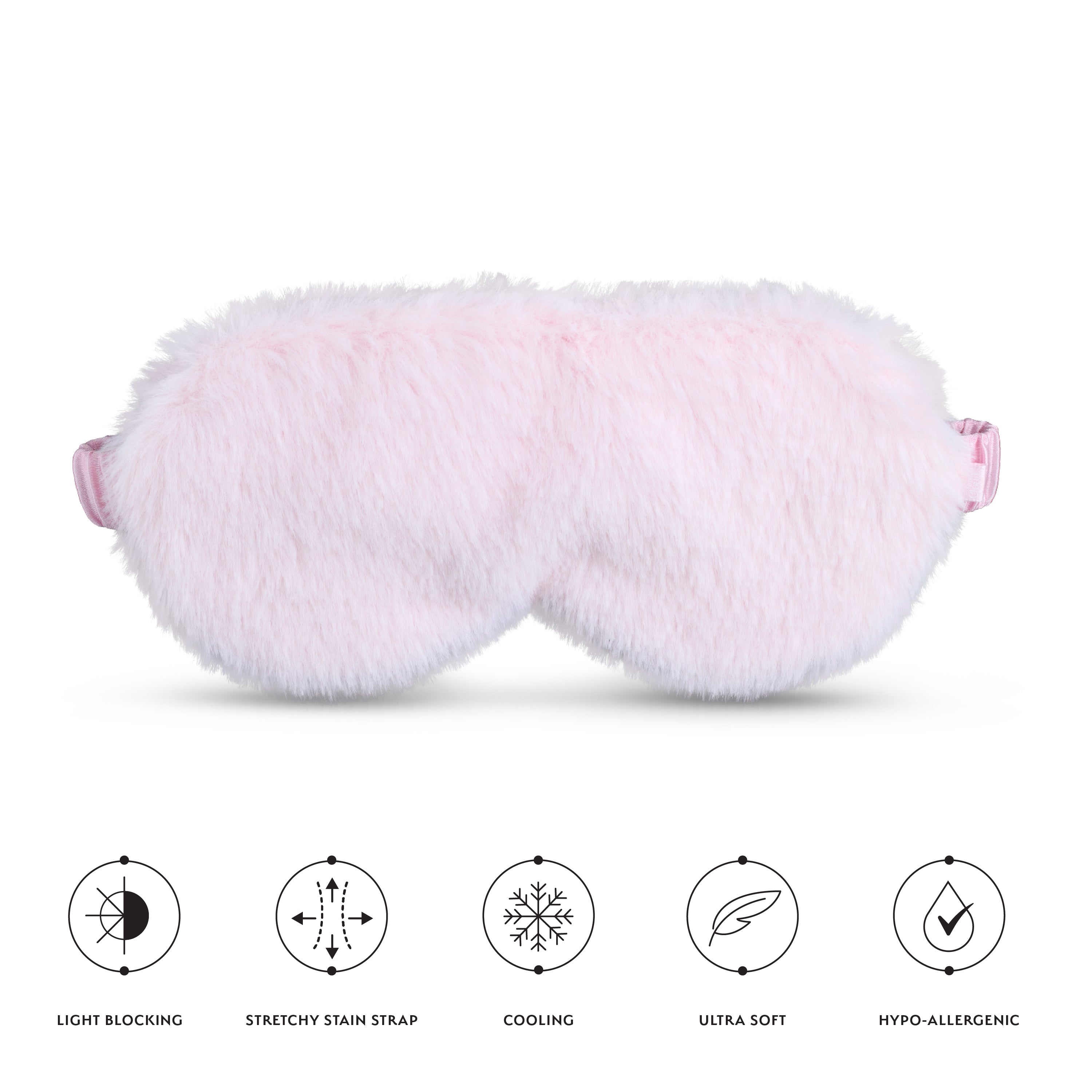 Silver Cloud Fluffy Sleep Mask Infused with Silver Ions – Pink