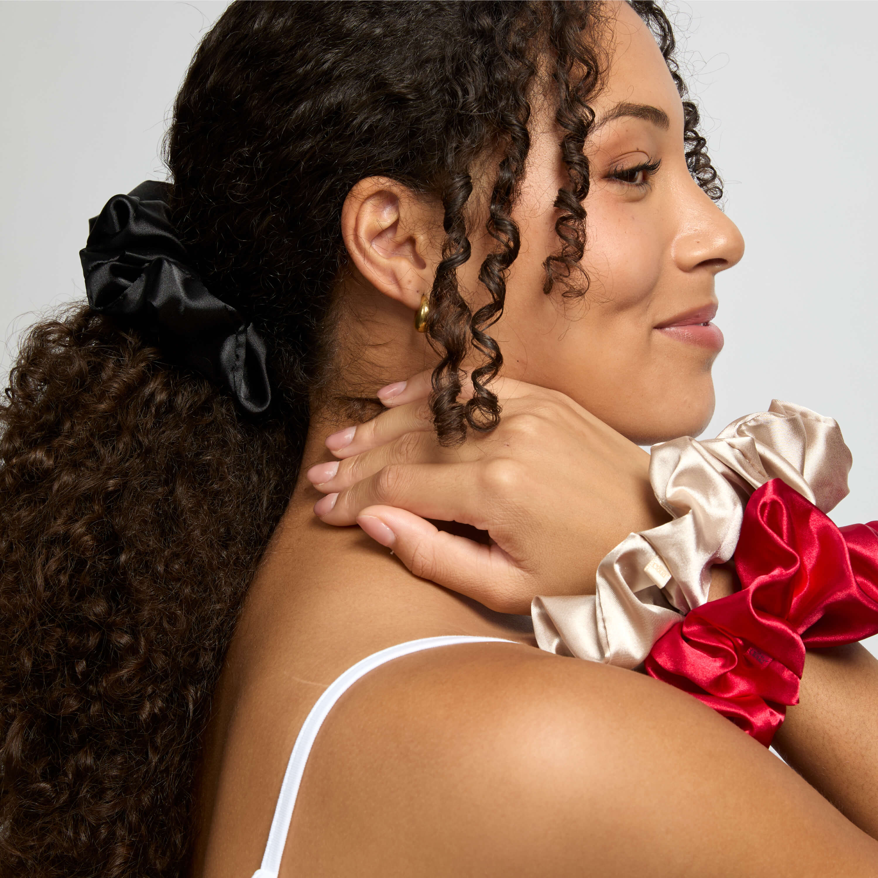 Silver Cloud Satin Oversized Berry Scrunchie