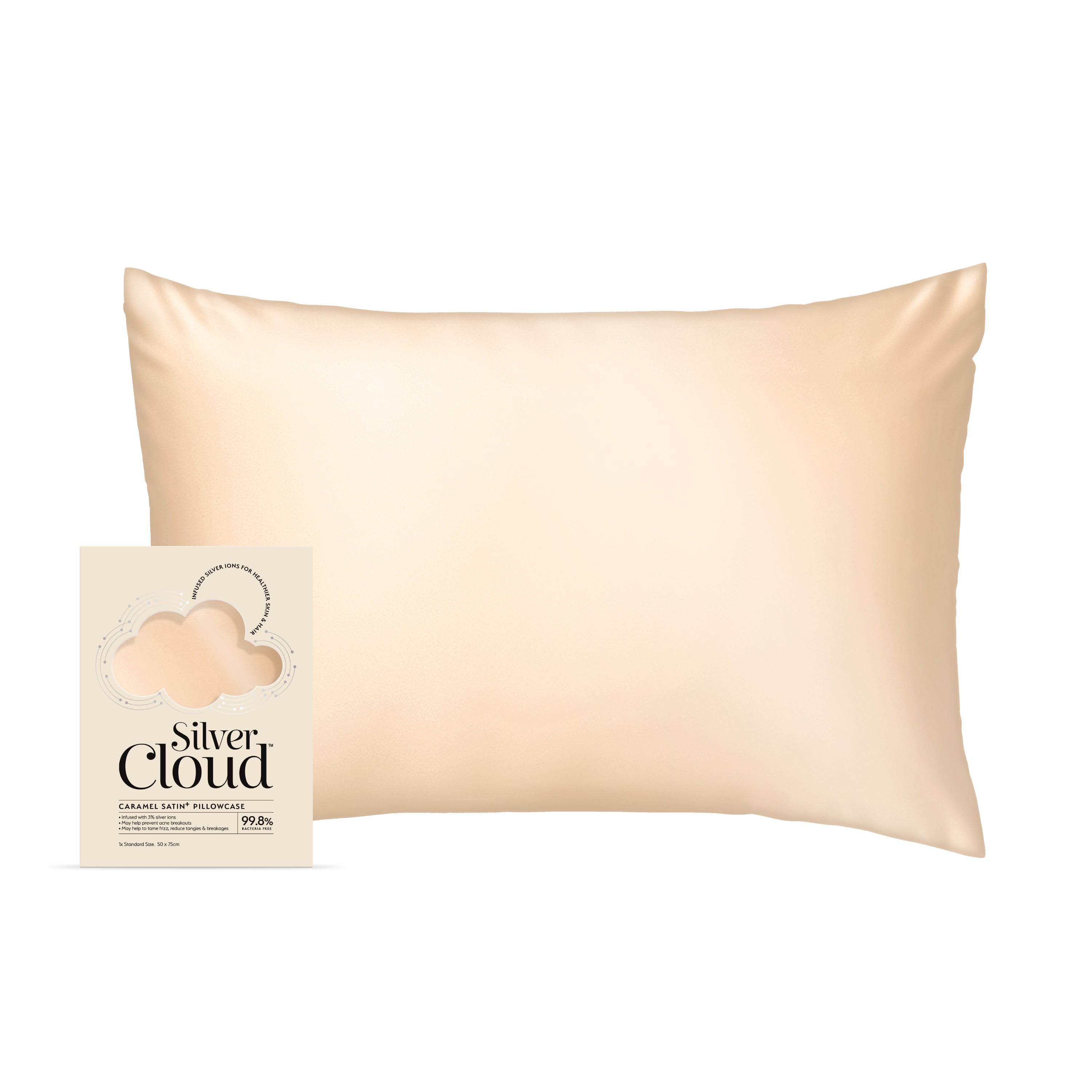 Silver Cloud Silver-Infused Heatless Curler Set & Pillowcase Bundle Caramel