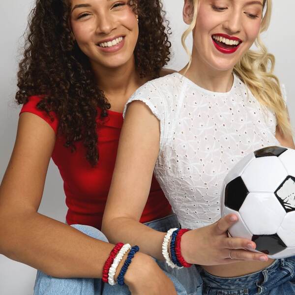 Silver Cloud Satin+ Skinny Scrunchies World Cup Edition