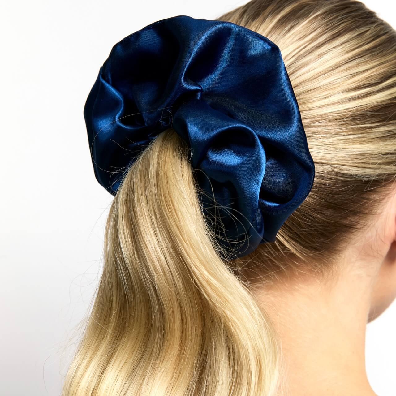 Silver Cloud Satin+ Oversized Scrunchie Santorini Navy