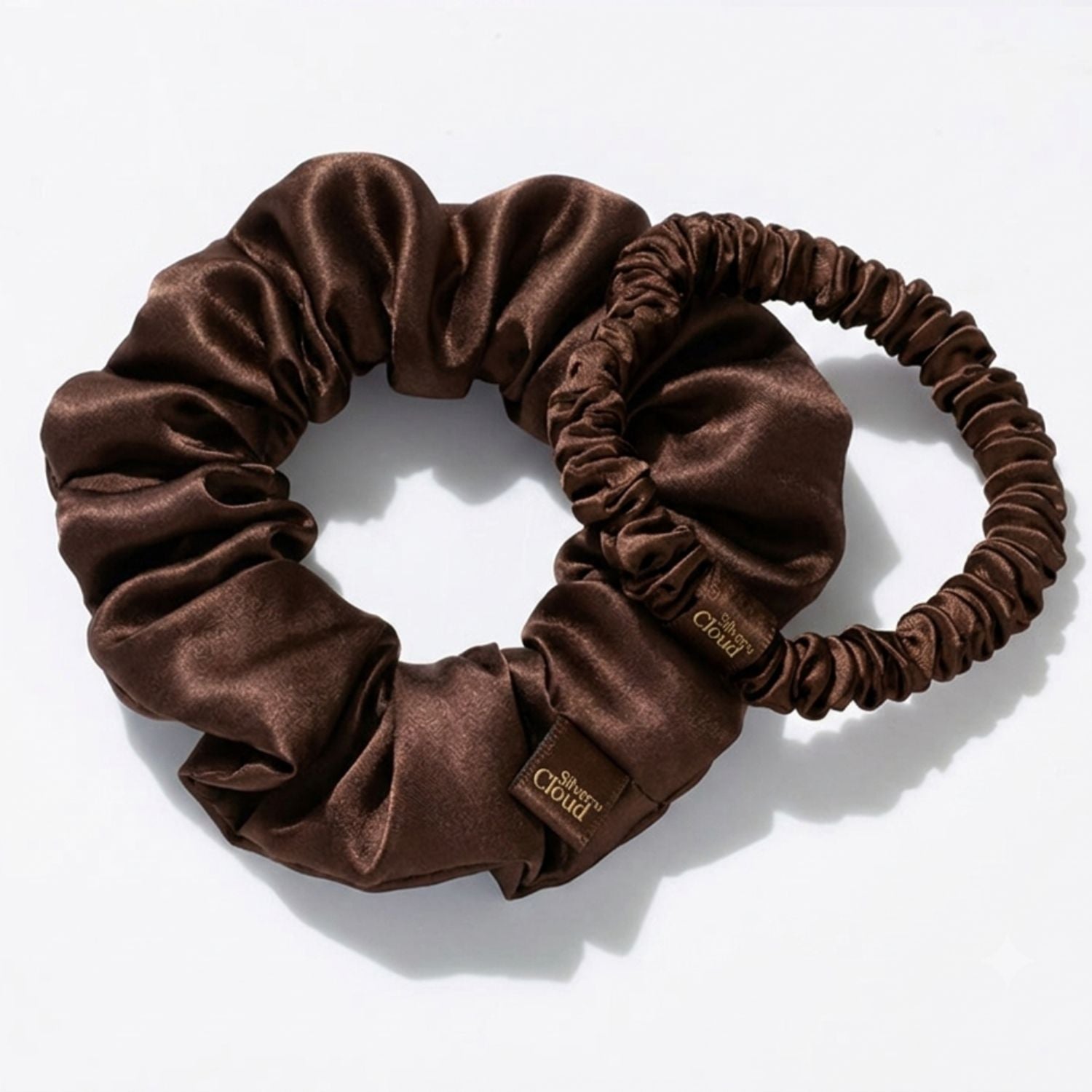 Silver Cloud Chocolate Satin+ Beauty Sleep Gift Set - Pillowcase, Sleep Mask & Scrunchies