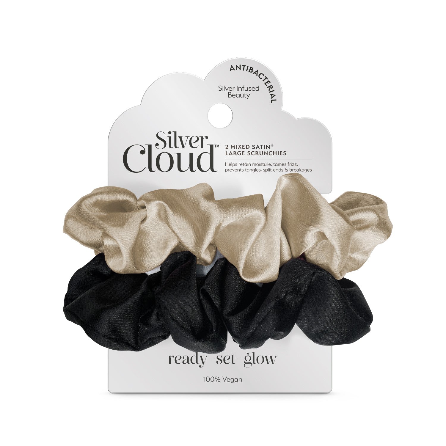 Large Scrunchie Two-Pack - Black & Caramel