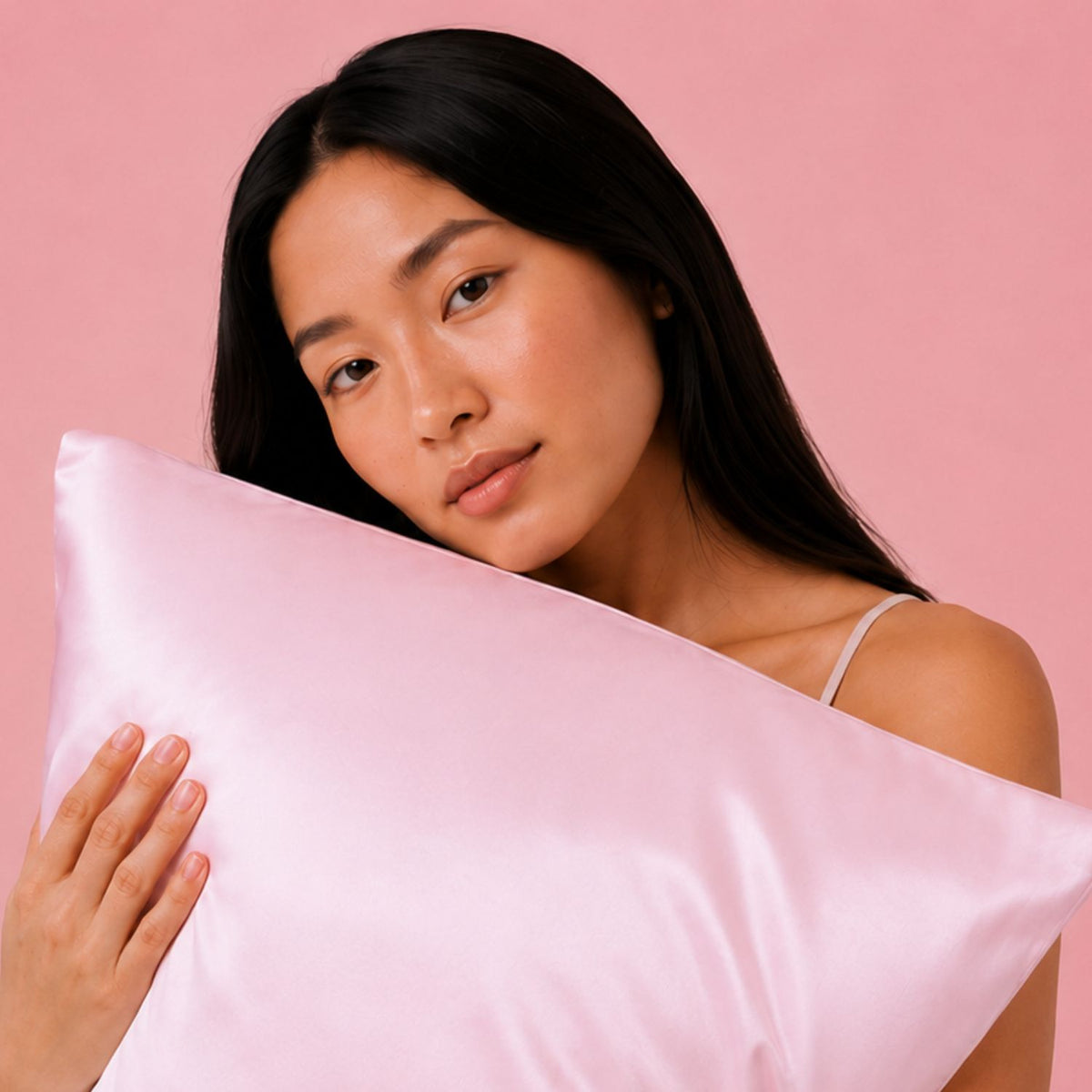 Silver Cloud Pink Soft Satin Beauty Pillowcase infused with Silver Ions