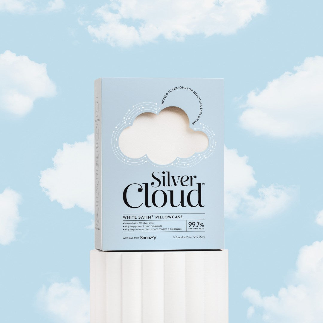 Silver Cloud White Satin Pillowcase infused with Silver Ions