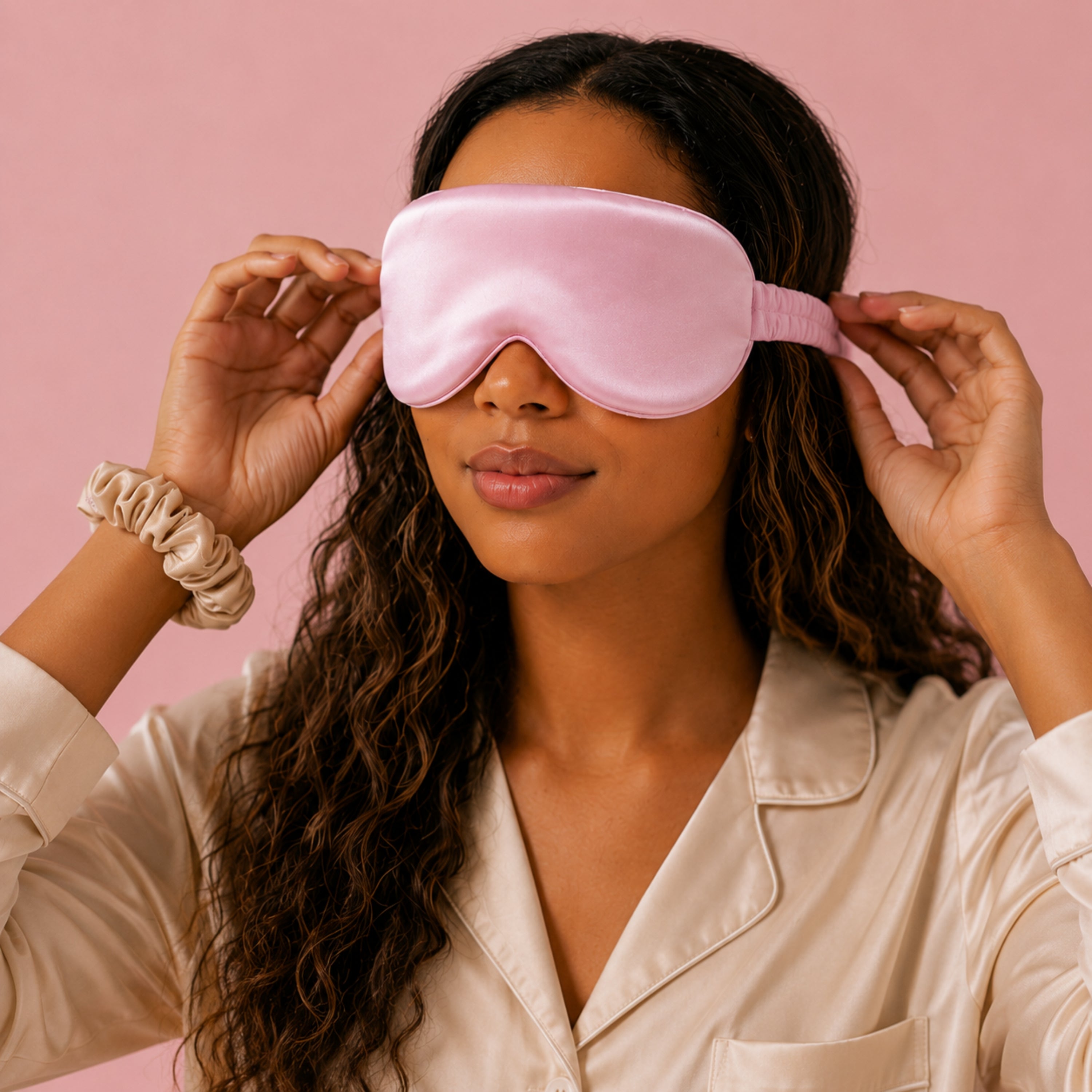 Silver Cloud Contour Sleep Mask Infused with Silver Ions Pink