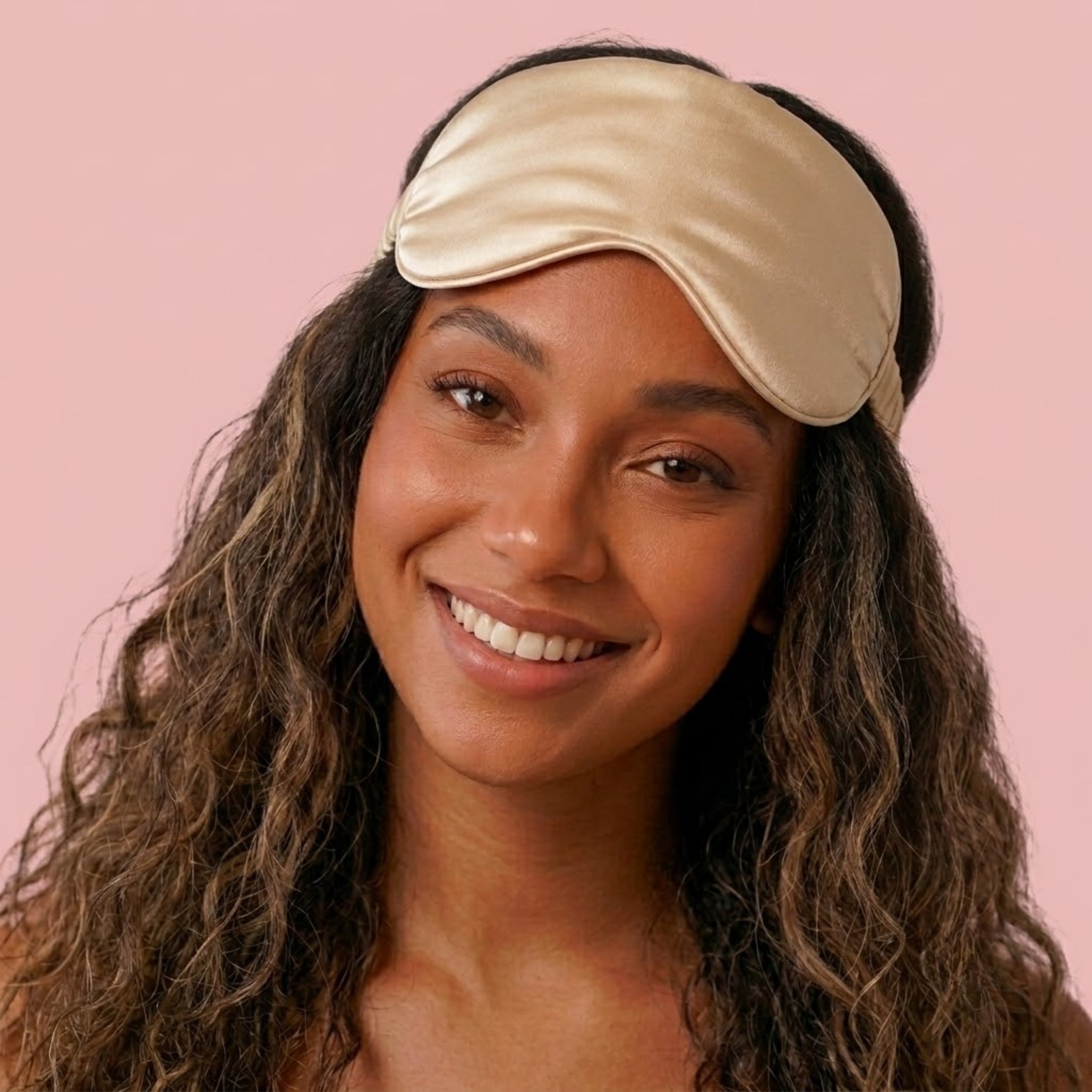 Silver Cloud Caramel Satin+ Beauty Sleep Gift Set - Pillowcase, Sleep Mask & Scrunchies