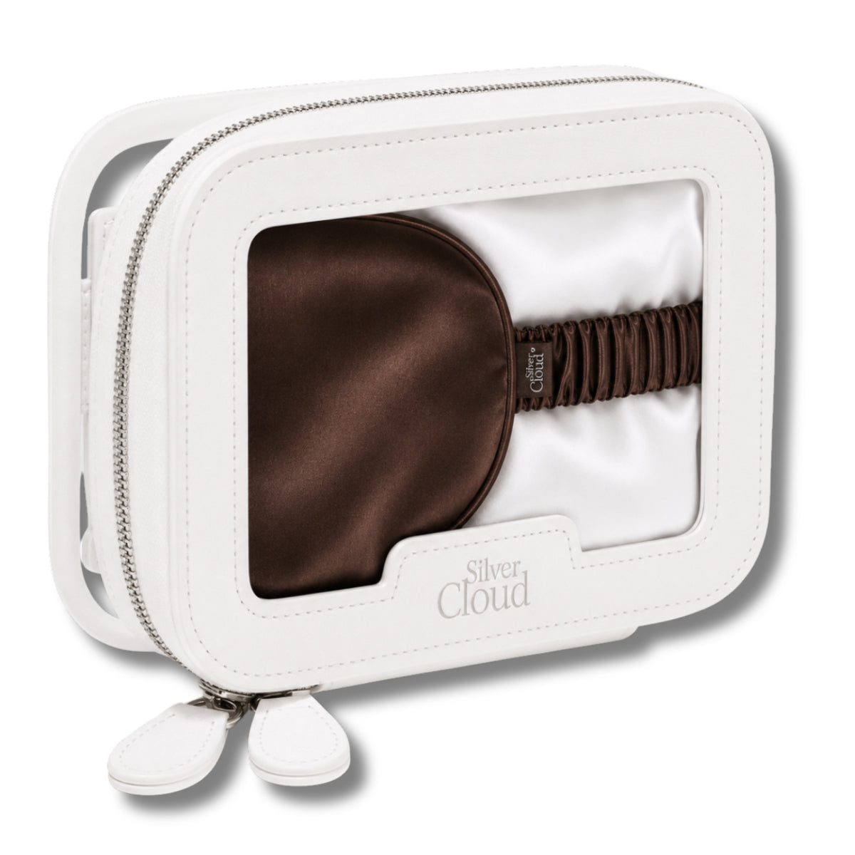 Silver Cloud Chocolate Satin+ Beauty Sleep Gift Set - Pillowcase, Sleep Mask & Scrunchies