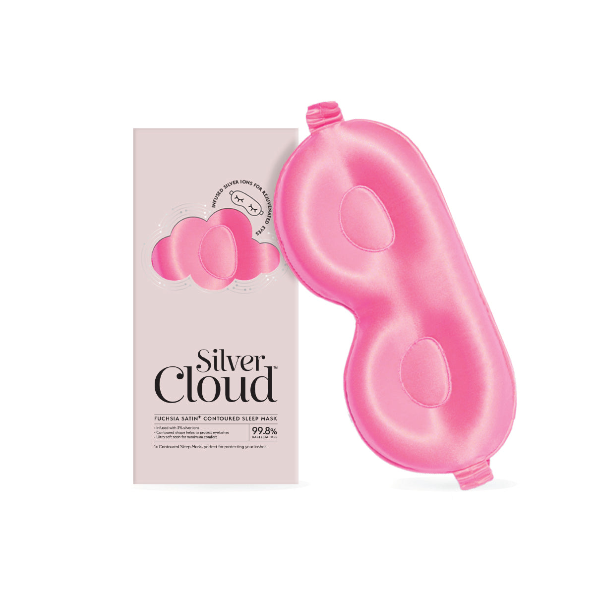 Silver Cloud Contour Sleep Mask Infused with Silver Ions – Fuchsia