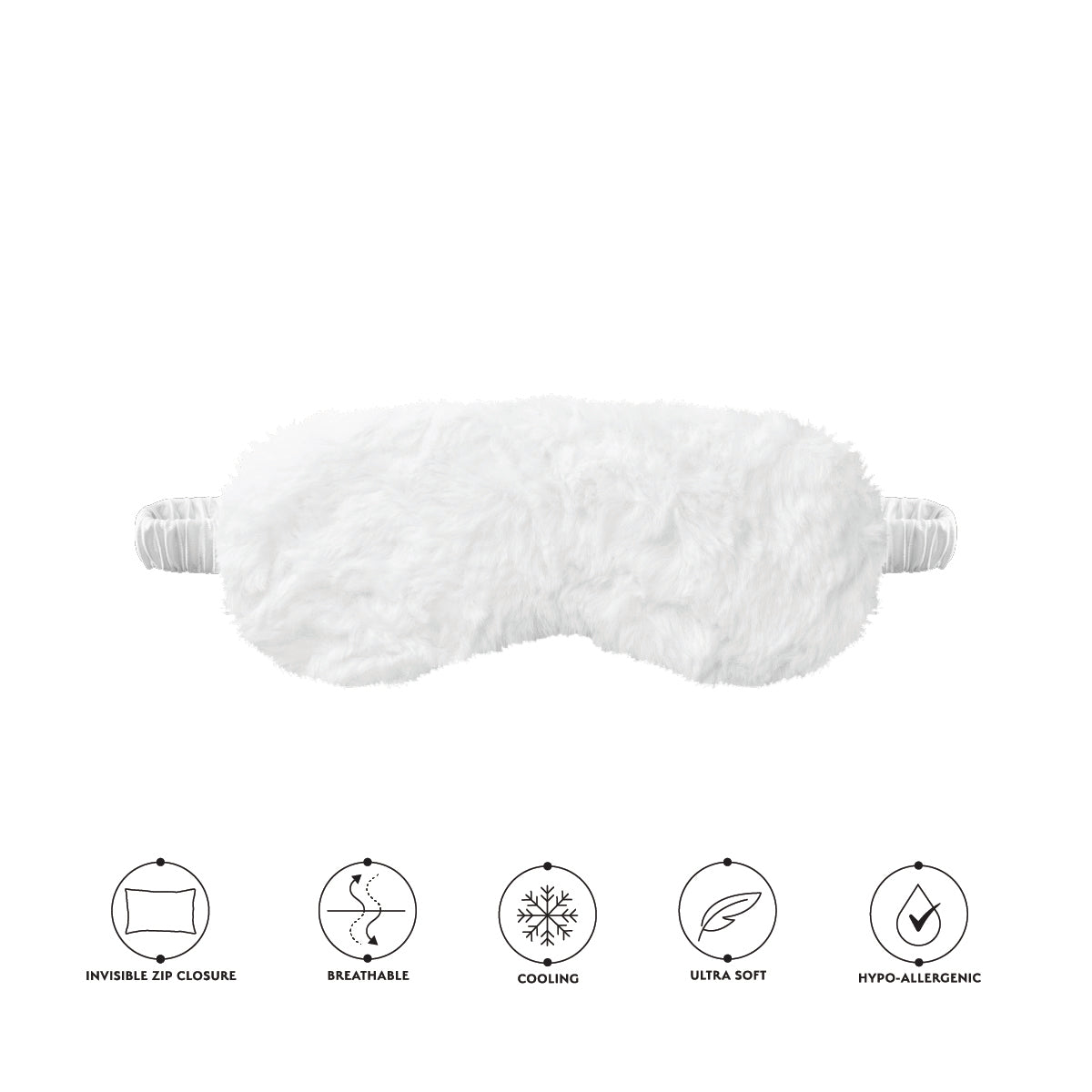 Silver Cloud Fluffy Sleep Mask Infused with Silver Ions – White