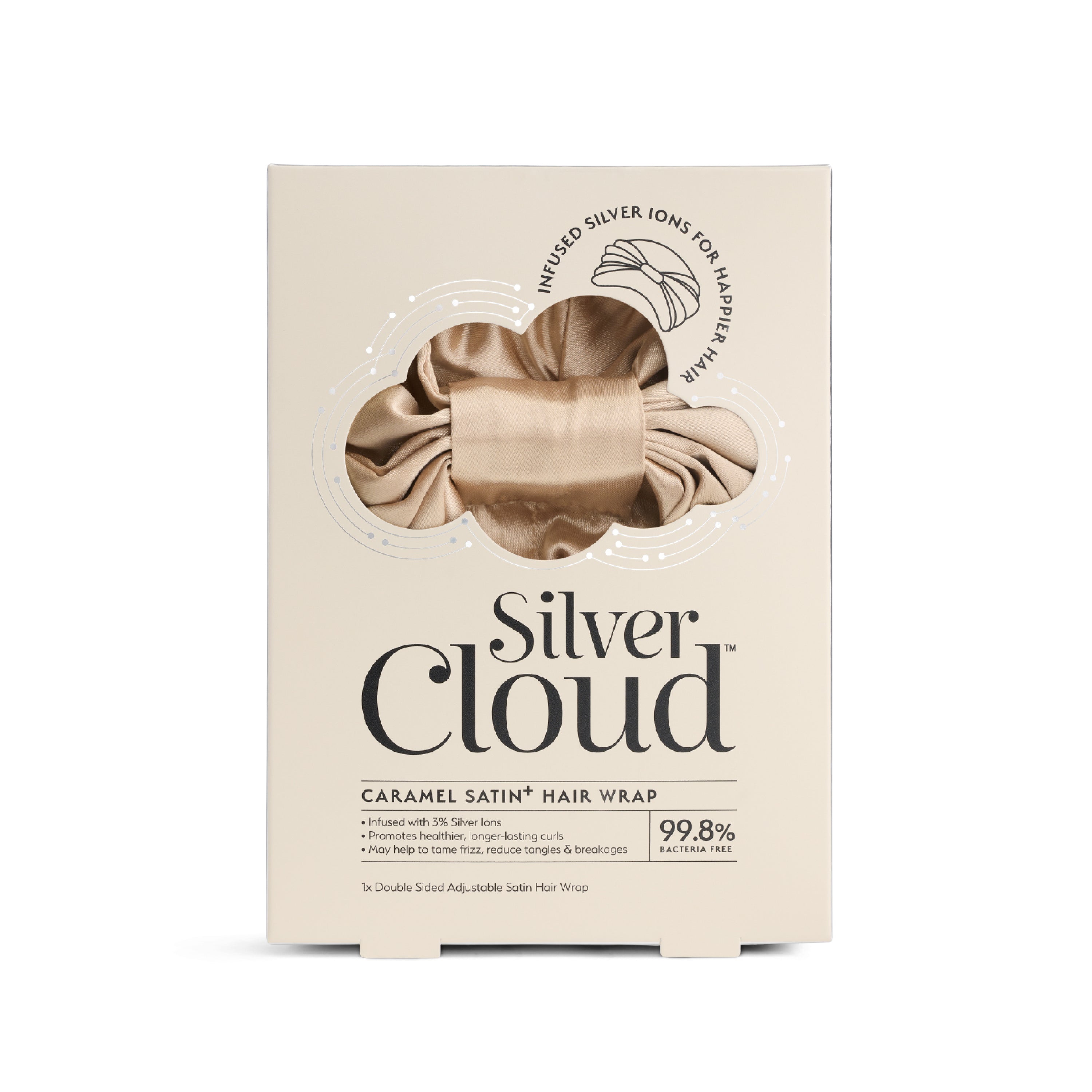 Silver Cloud Hair Wraps Infused with Silver Ions - Caramel