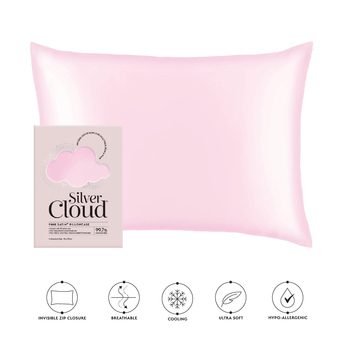 Silver Cloud Fluffy Sleep Mask & Pillowcase Bundle - Pink