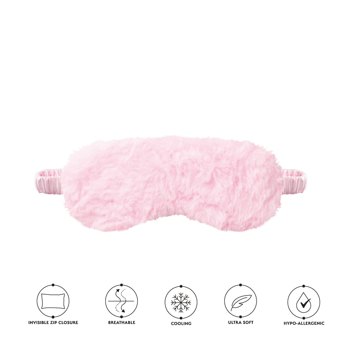 Silver Cloud Fluffy Sleep Mask Infused with Silver Ions – Pink