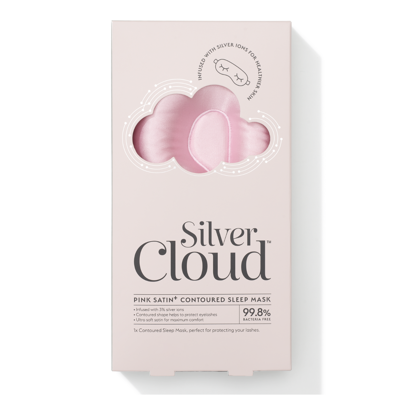 Silver Cloud Contour Sleep Mask Infused with Silver Ions Pink