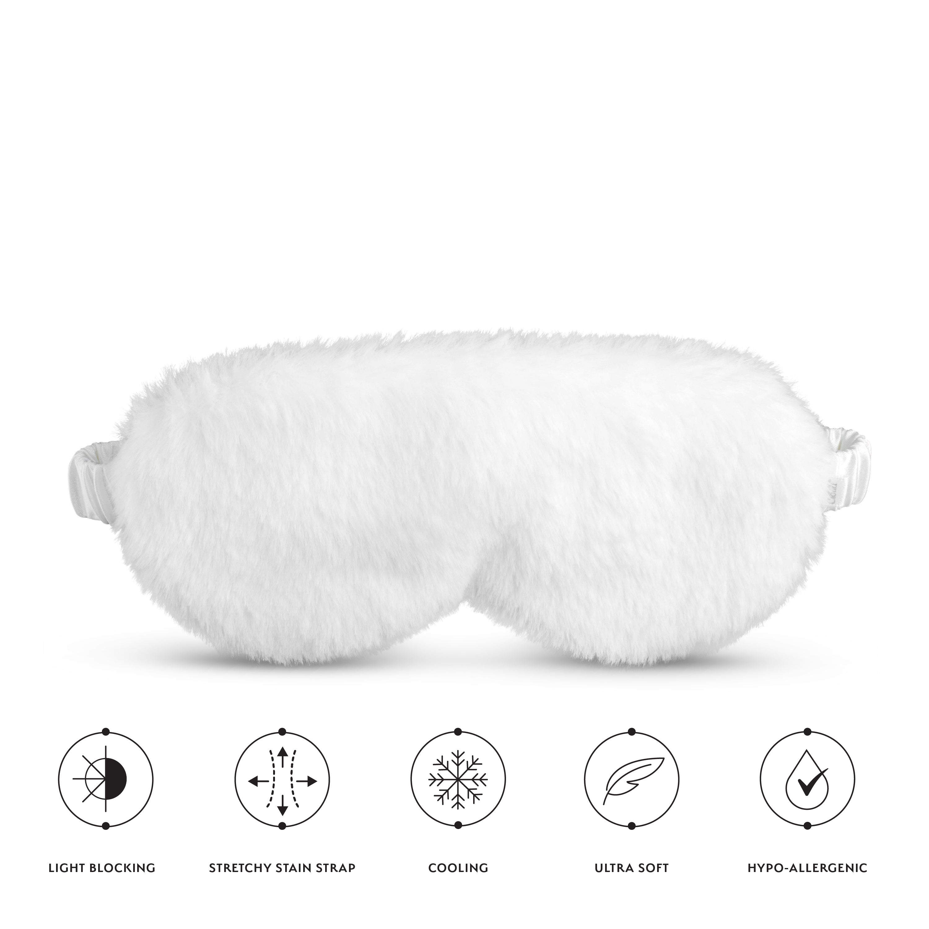 Silver Cloud Fluffy Sleep Mask Infused with Silver Ions  White