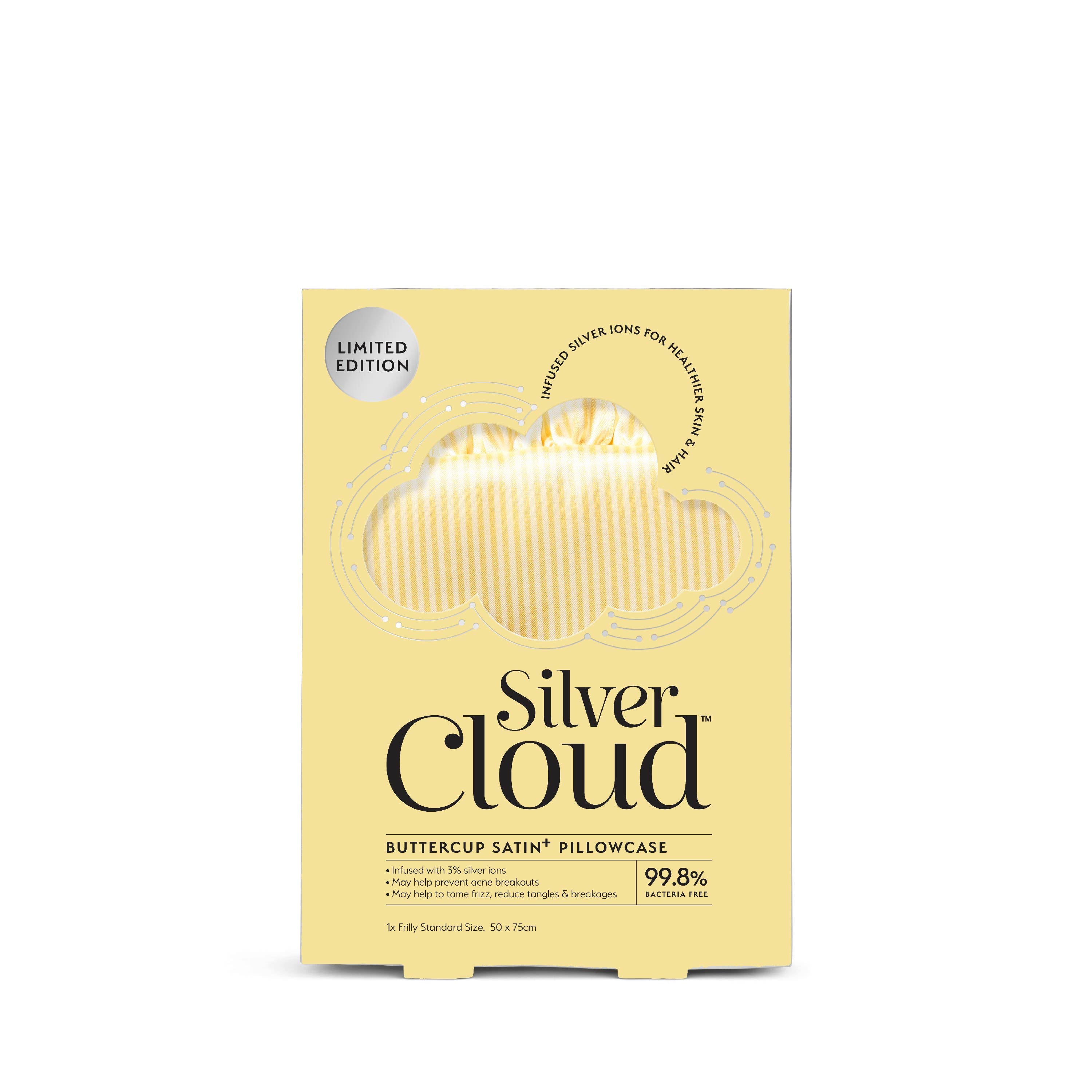 Silver Cloud Satin Frilly Pillowcase - Buttercup Collection