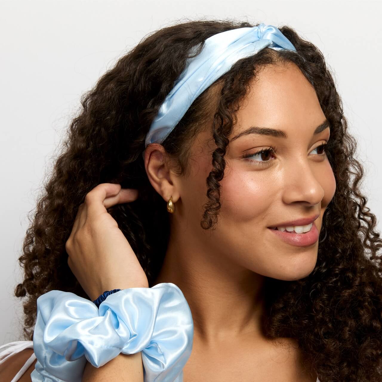 Silver Cloud Satin+ Headband Santorini Blue