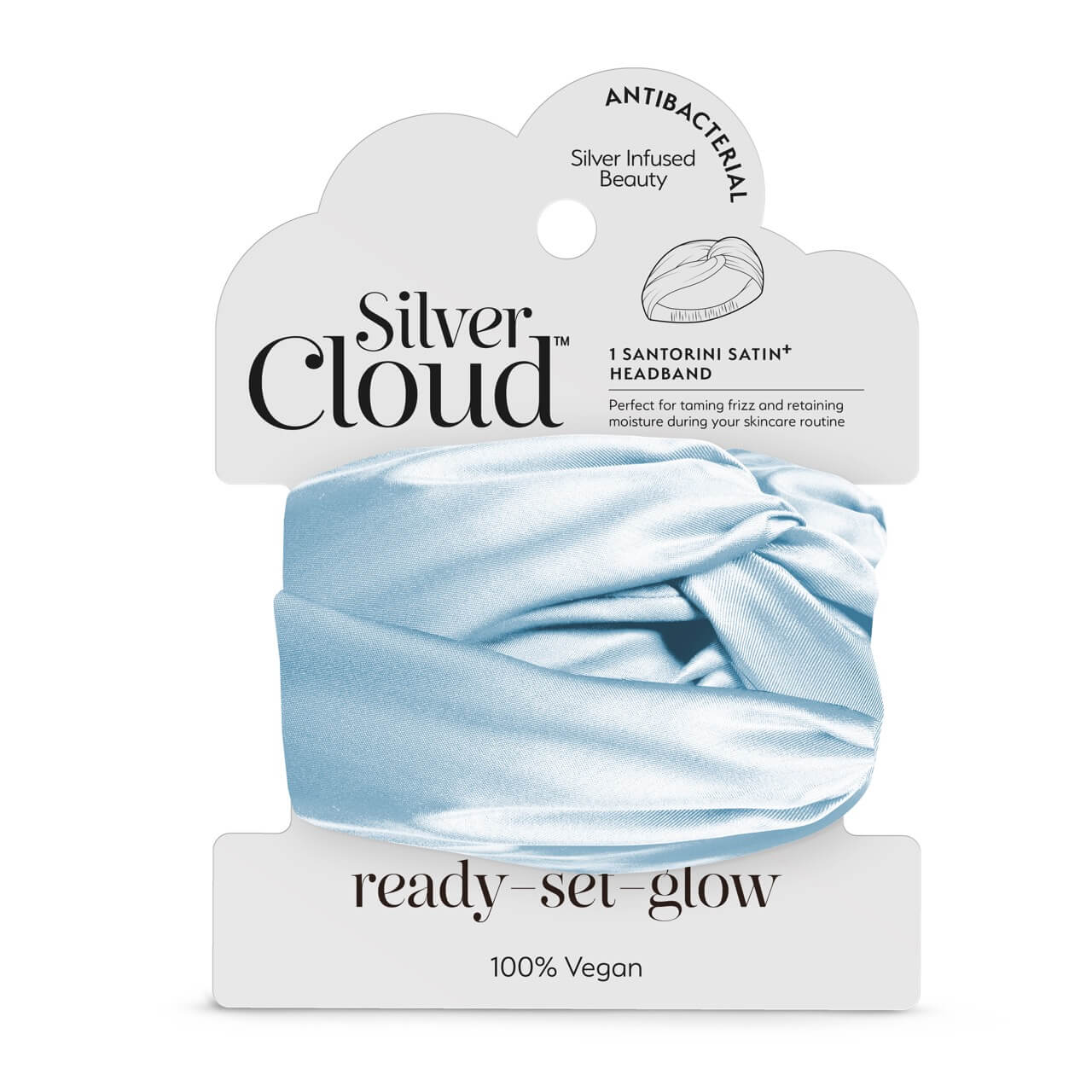 Silver Cloud Satin+ Headband Santorini Blue