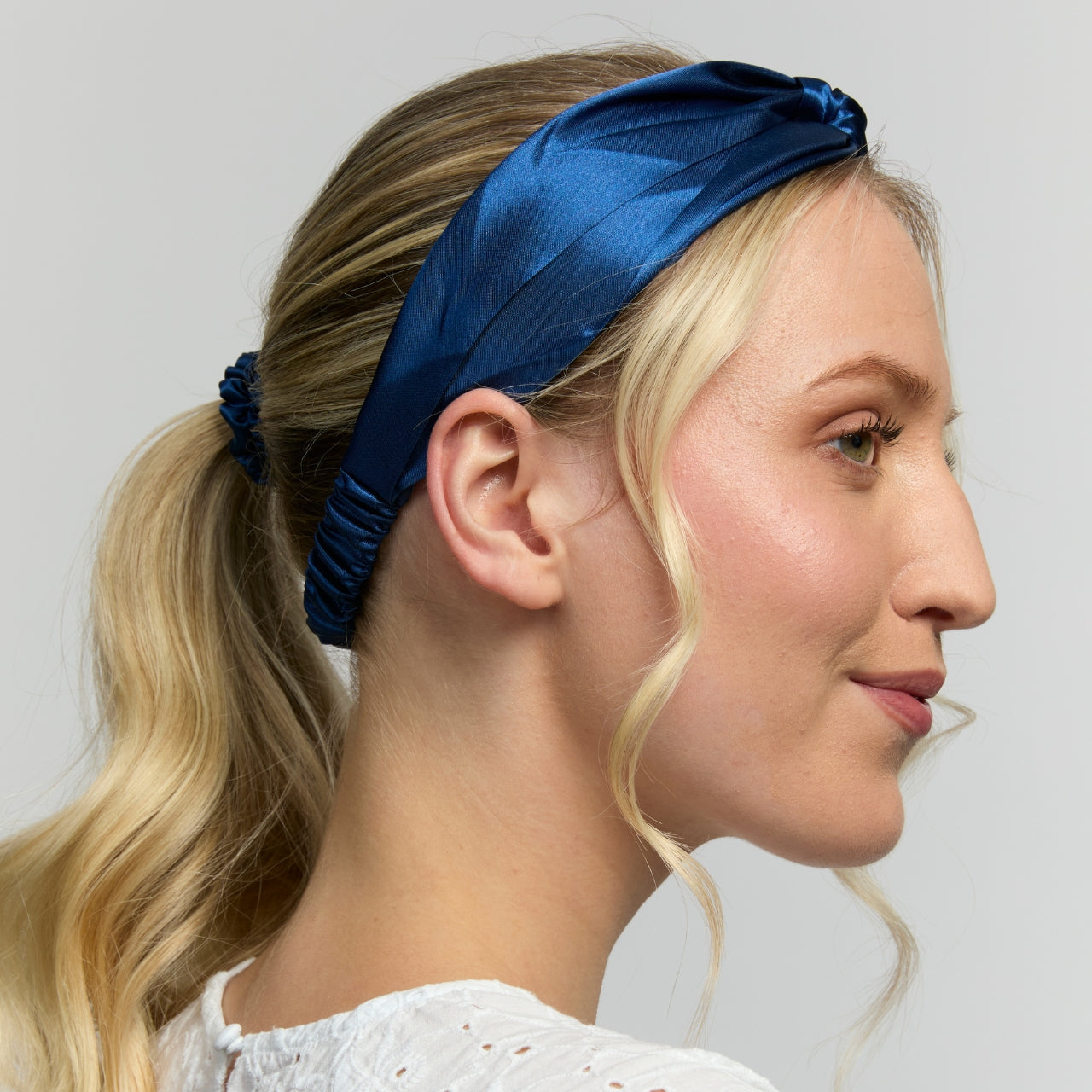 Silver Cloud Satin+ Headband Santorini Navy