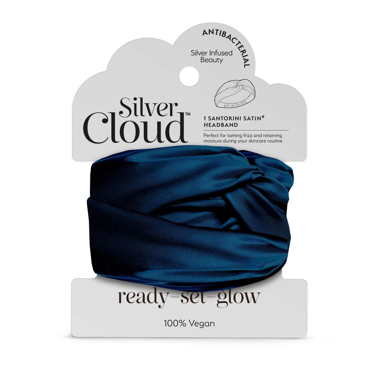 Silver Cloud Satin+ Headband Santorini Navy