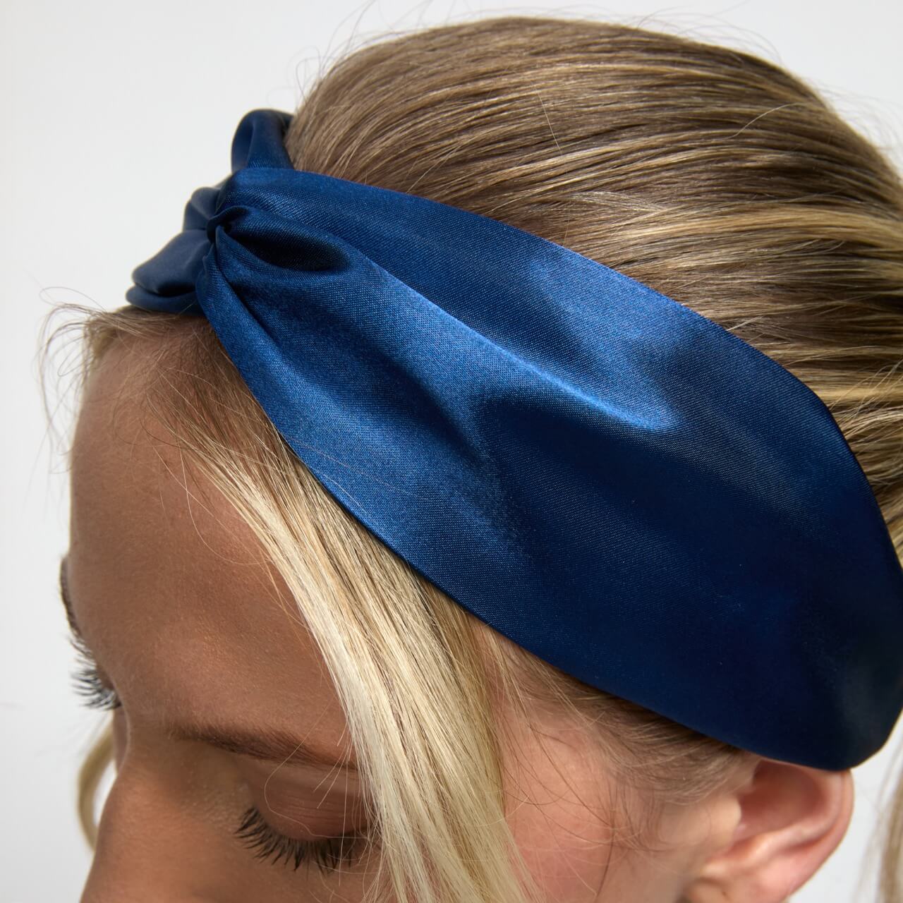 Silver Cloud Satin+ Headband Santorini Navy