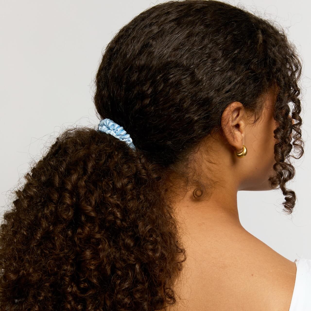 Silver Cloud Satin+ Skinny Hair Scrunchie Santorini 5 Pack