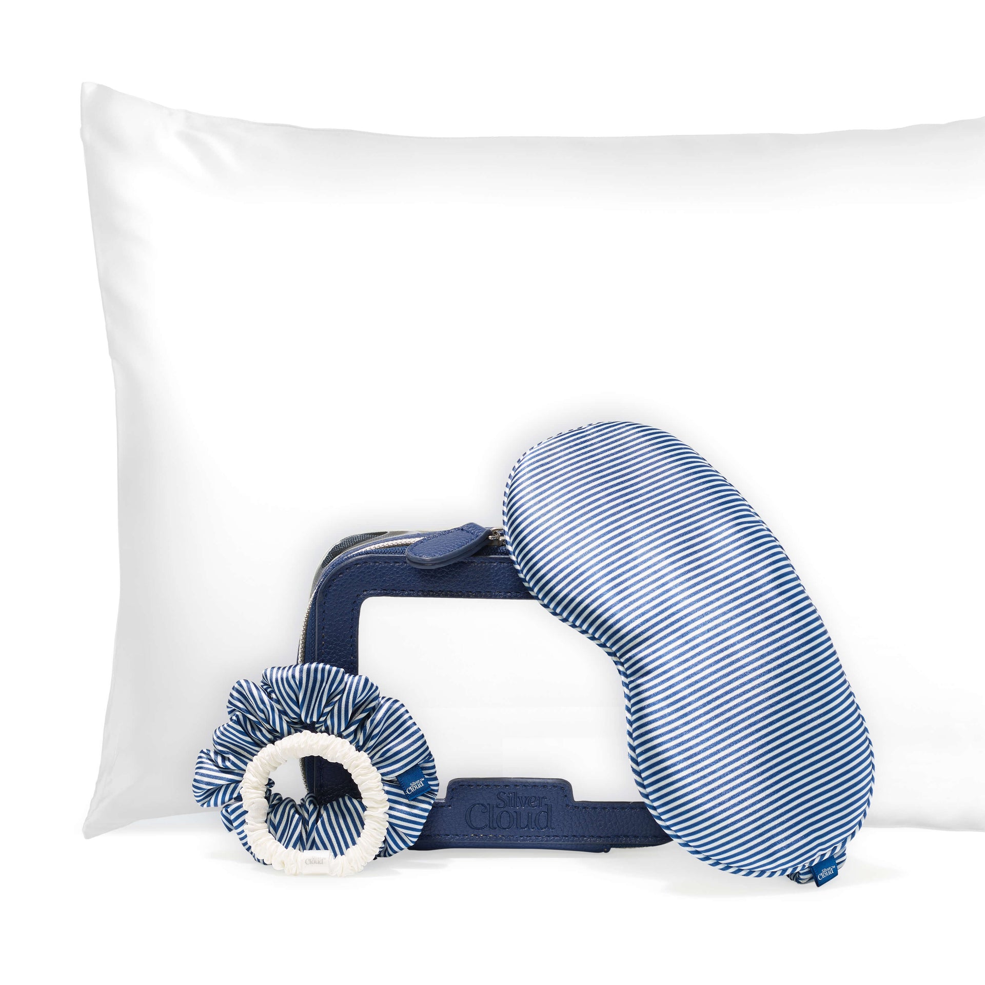 Santorini Satin+ Pillowcase Sleep Mask Scrunchie Travel Set