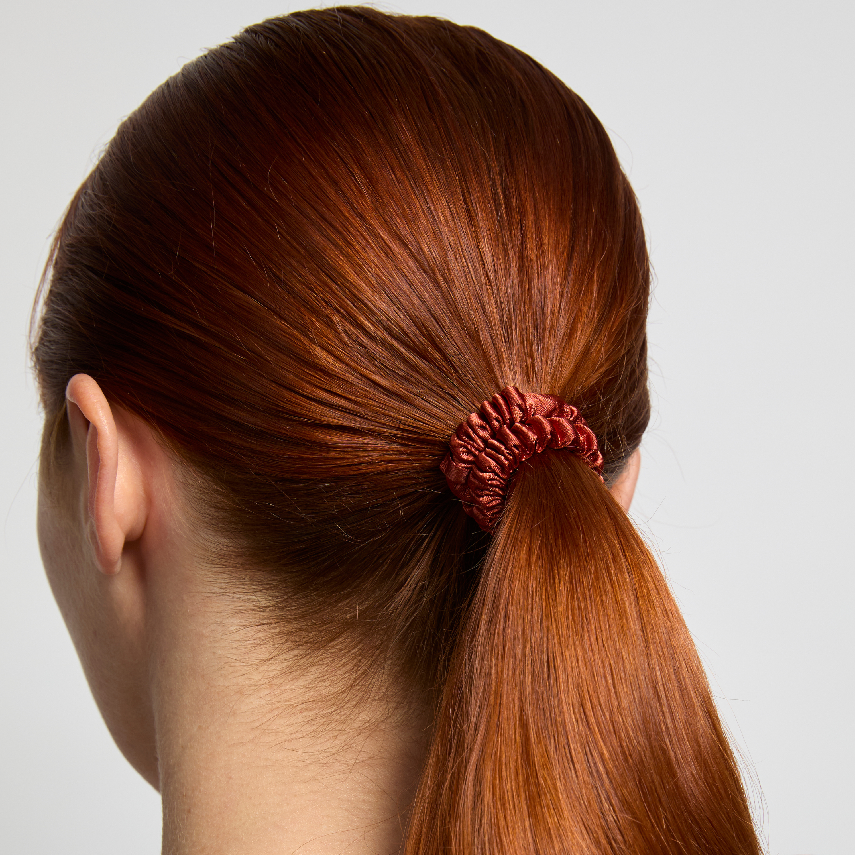 Silver Cloud Skinny Hair Scrunchie  Auburn 5 Pack