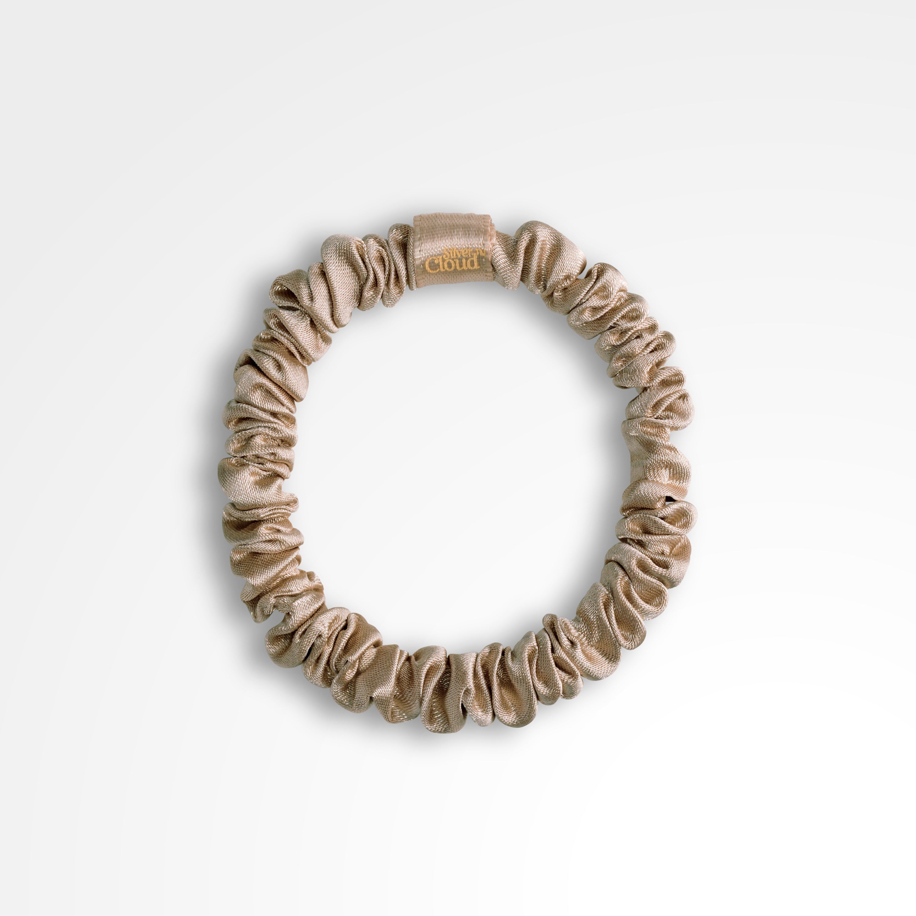 Silver Cloud Skinny Hair Scrunchie Caramel 5 Pack