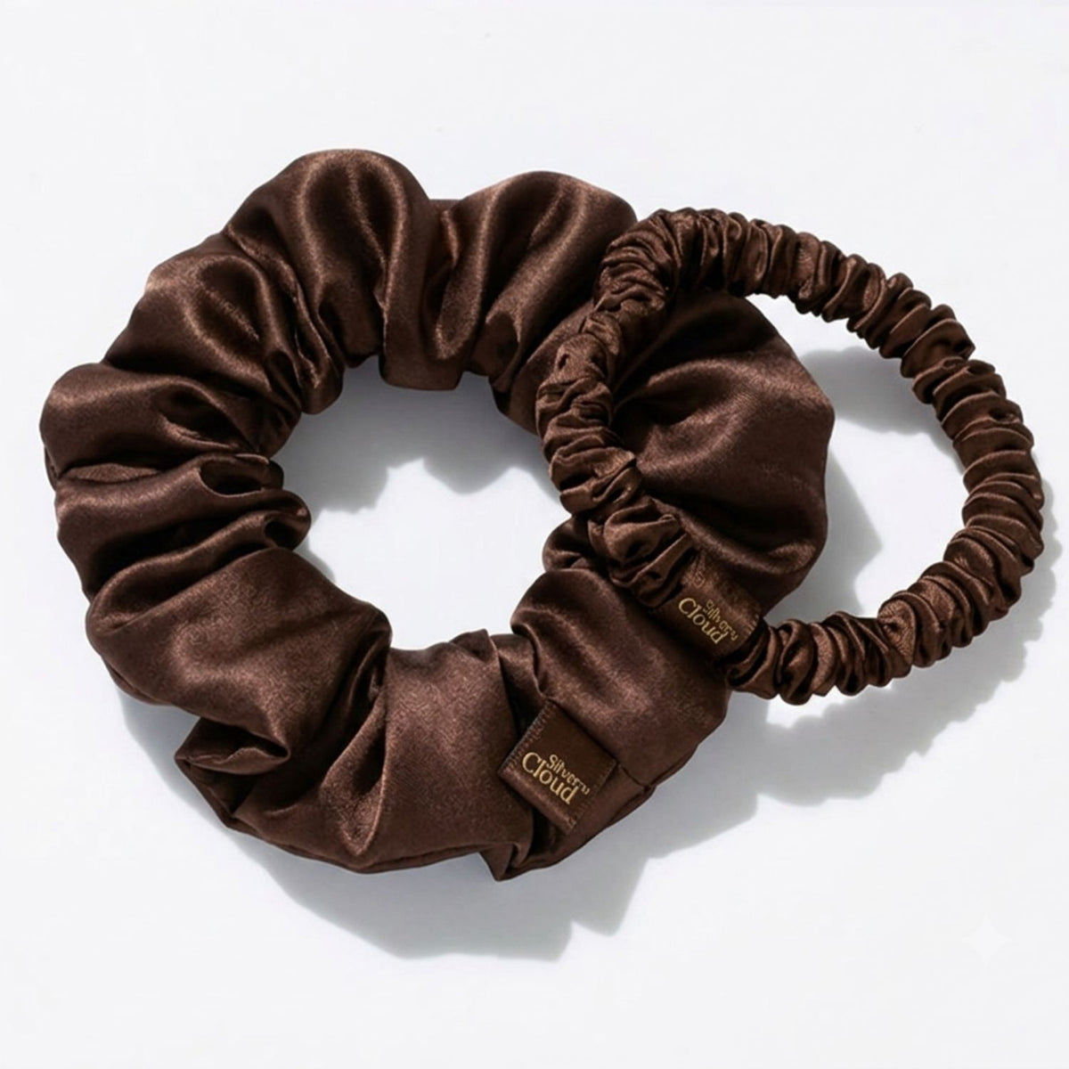 Silver Cloud Chocolate Satin+ Beauty Sleep Gift Set - Pillowcase, Sleep Mask & Scrunchies