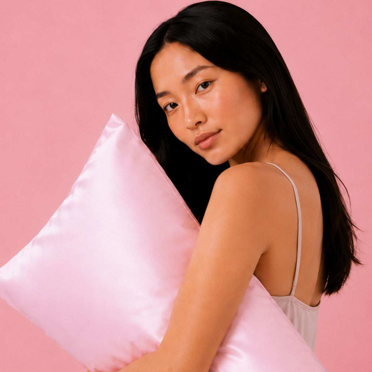 Silver Cloud Pink Soft Satin Beauty Pillowcase infused with Silver Ions