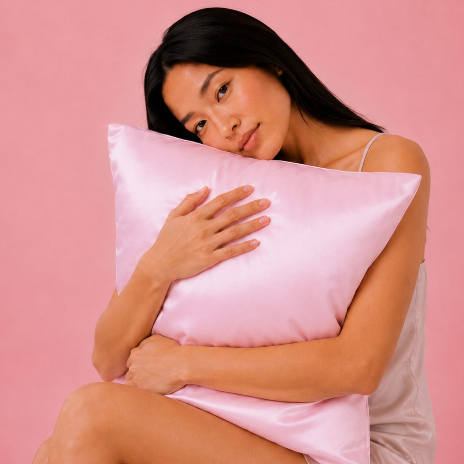 Silver Cloud Pink Soft Satin Beauty Pillowcase infused with Silver Ions