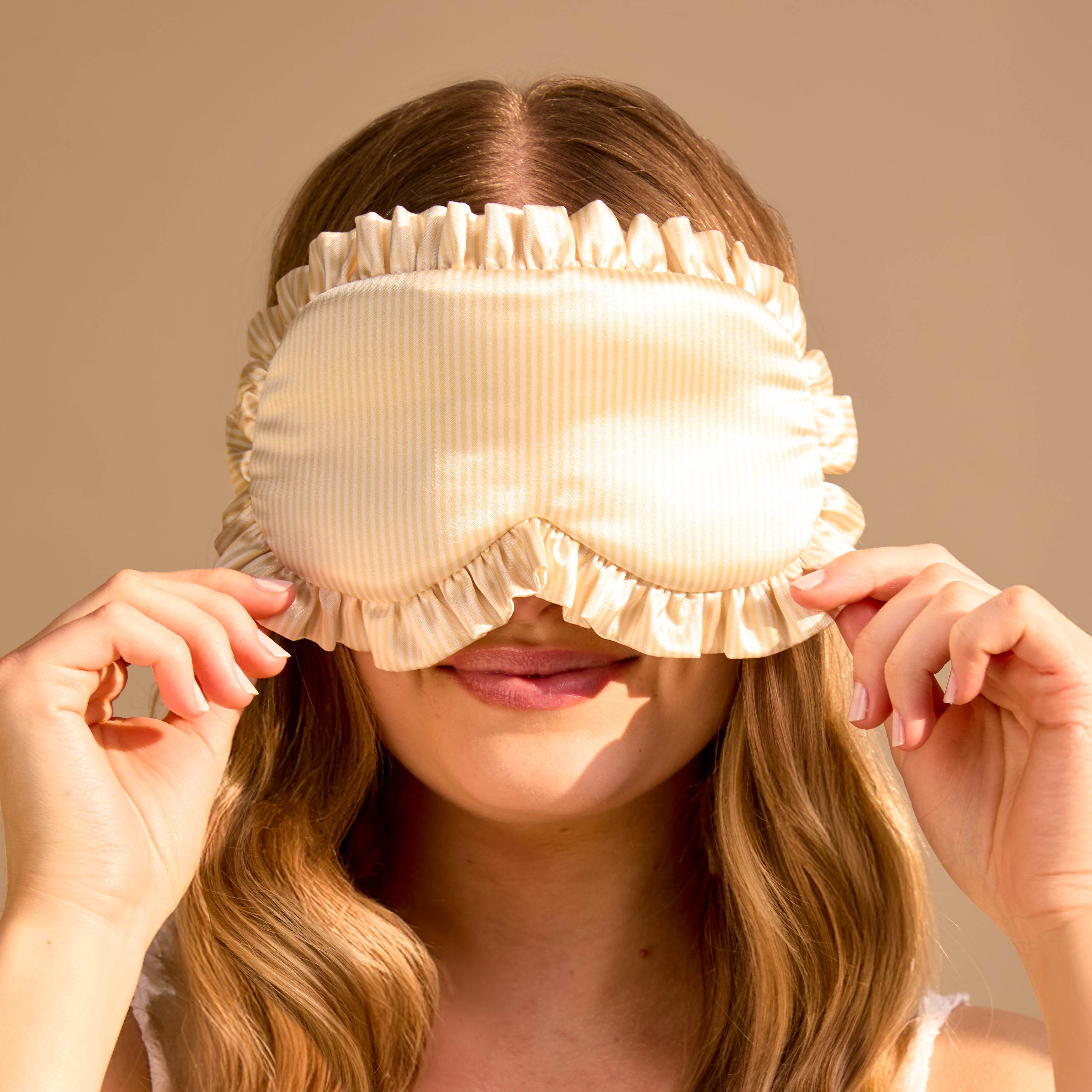 Silver Cloud Satin Frilly Sleep Mask - Buttercup Collection