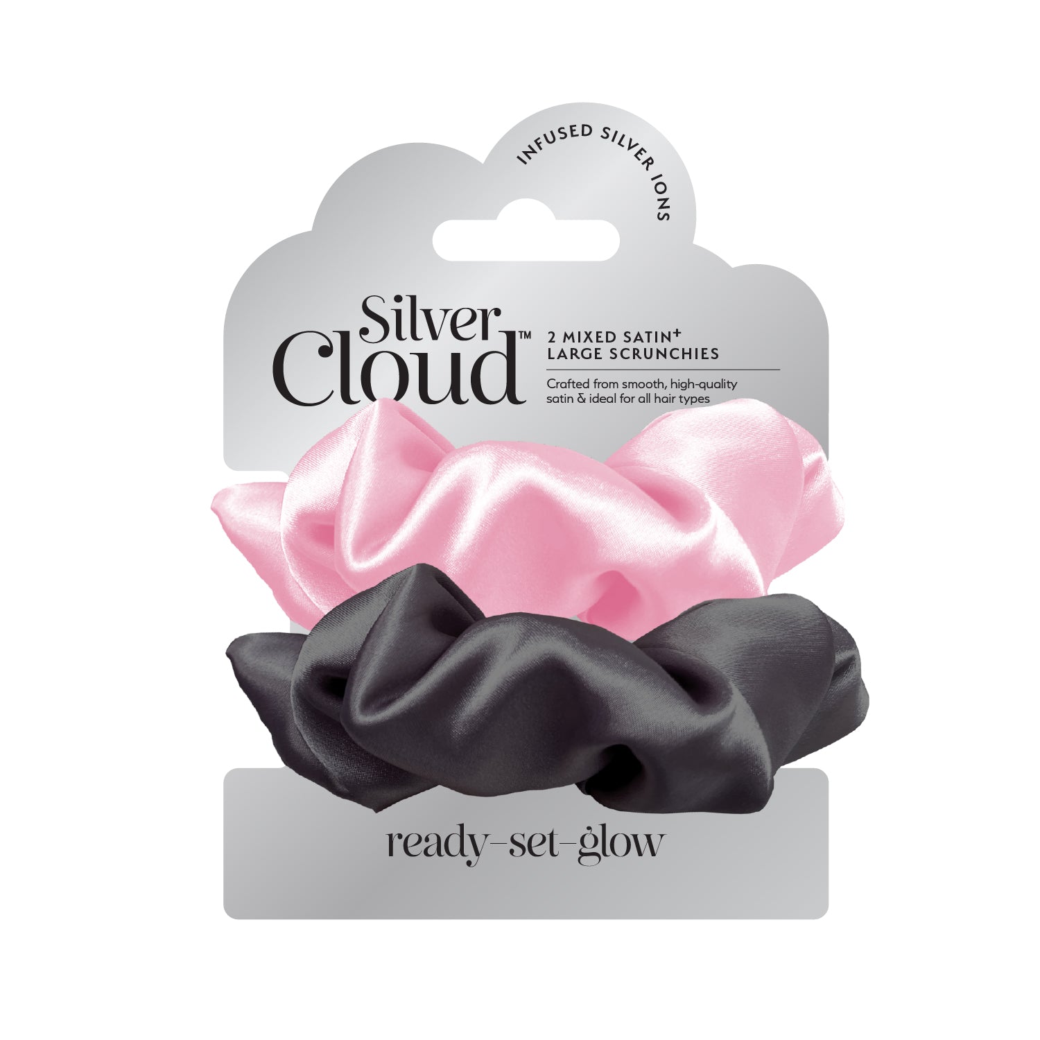 Large Scrunchie Two-Pack - Black & Pink