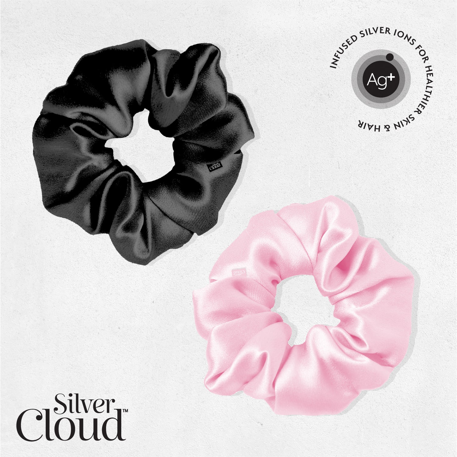 Large Scrunchie Two-Pack - Black & Pink